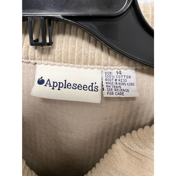 Appleseeds Top Women’s Beige Corduroy Jacket Shirt - Picture 3 of 3